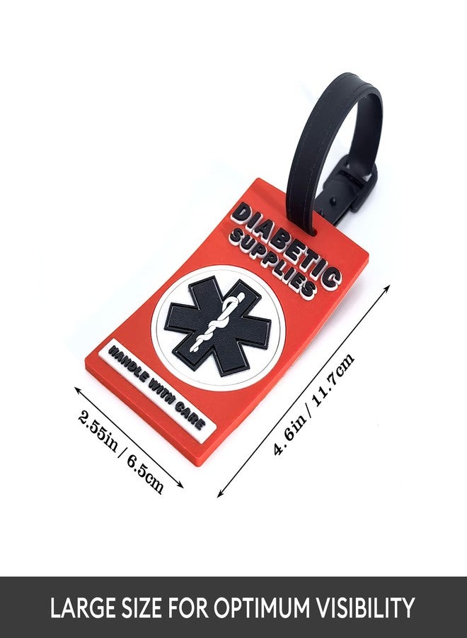 Yulaexie 2 Pack Diabetic Supplies ID Tag for Insulin & Medical Equipment, Durable Type 1 Diabetic Supplies Luggage Tag for Suitcases, Bags & Travel Cases - Image 2